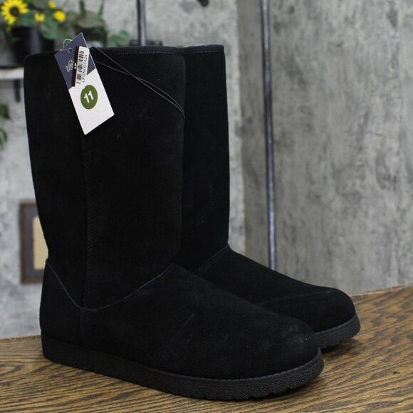Universal Thread Womens Sarah Suede Shearling Winter Boots 91467407 Black 11M - Picture 1 of 9